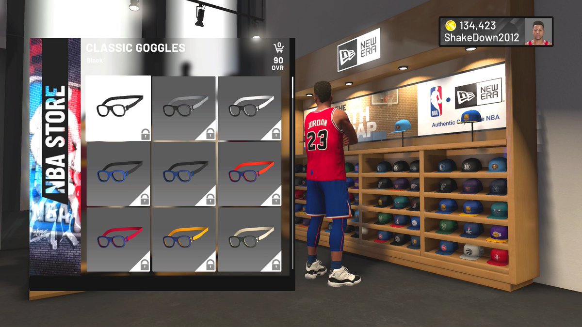 ShakeDown2012's tweet photo. YOOO! You can get Goggles! 😆 Dudes been asking for this for YEARS! @iPodKingCarter #NBA2K19 https://t.co/V4C0NtCgrL