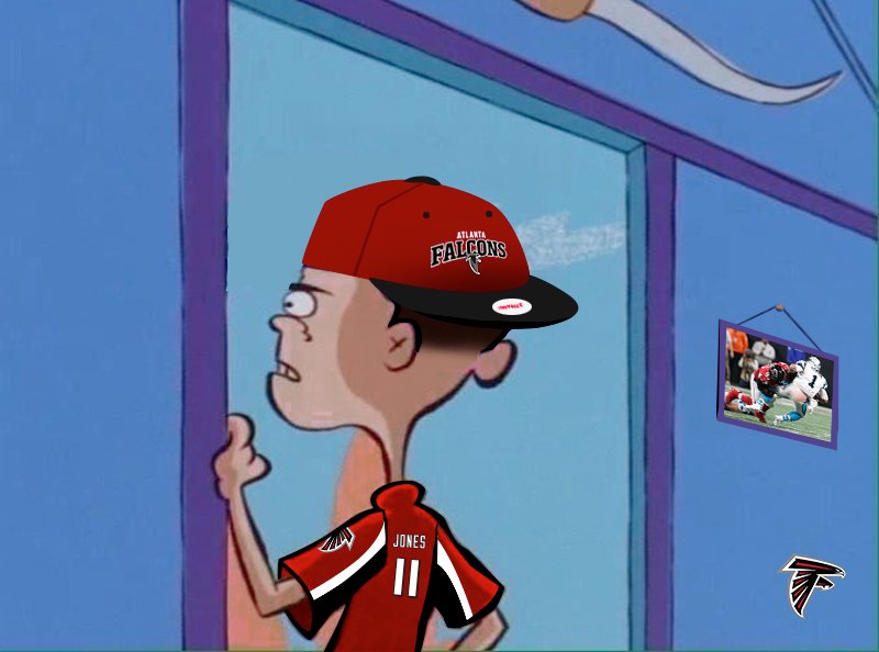 AtlantaFalcons's tweet photo. Going back reading the mean tweets about us from last week... https://t.co/ITOBlxALSS