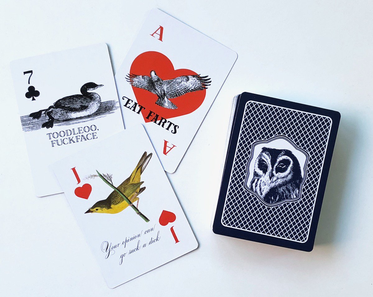 EffinBirds's tweet image. It’s time. 

The Effin’ Birds poker deck is available in extremely limited quantities: effinbirds.com/products/deck-…

Deal your friends in to the joy of Effin’ Birds. 

Plus: worldwide shipping is free for decks of cards, pins, and stickers.