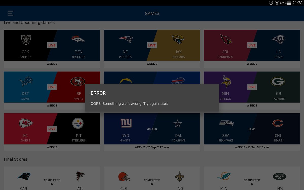 MarshaC4's tweet photo. #nflgamepasseu absolutely ridiculous yet again. I ws hoping to watch the OT of the GB game considering you took my cash in exchange for the atrocious service you are offering @NFLGamePassEU https://t.co/YjeF1dOSNS
