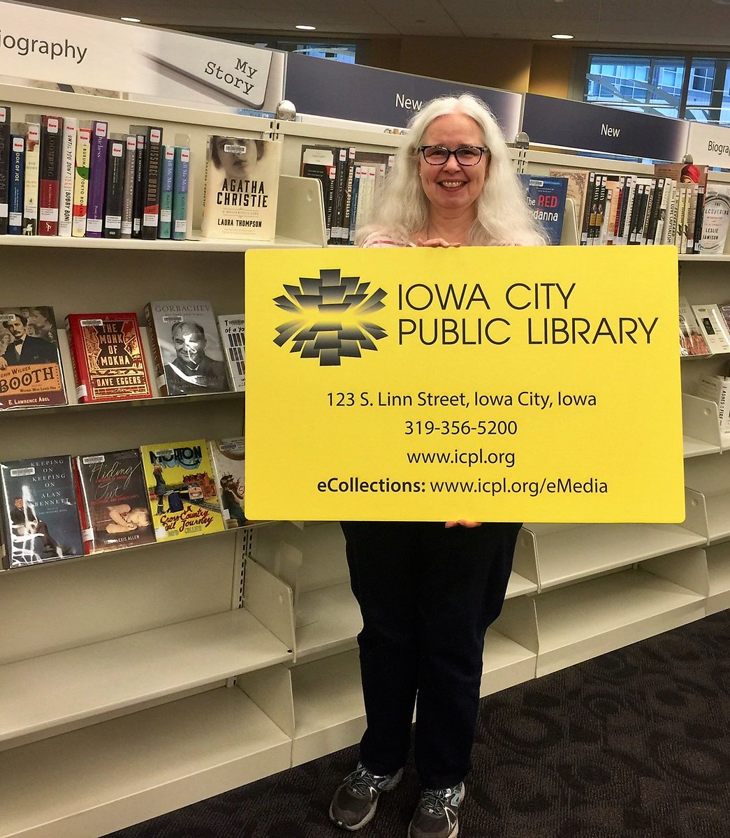 ICPL's tweet image. Having a library card has always made Heidi feel at home, wherever she is! #LibraryCardMonth #LibrariesTransform