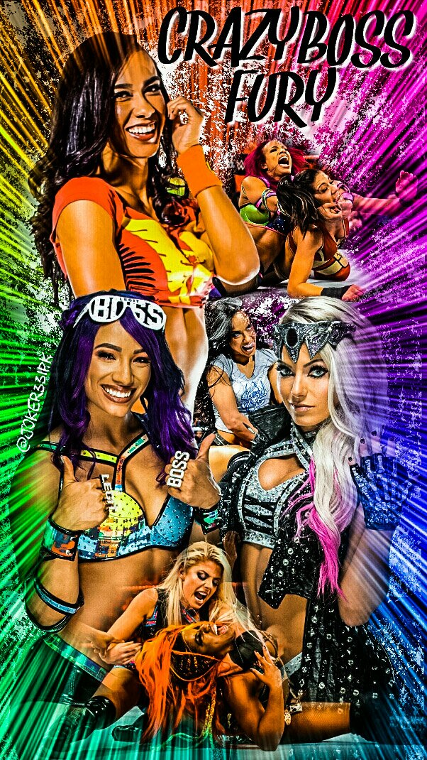 My latest edit, a phone background requested by my bestfriend @EndOfDays05 featuring her favorites The #Crazy @TheAJMendez The #BOSS @SashaBanksWWE and The #FiveFeetOfFury @AlexaBliss_WWE 
Crazy...Boss...Fury!!!😱😱🤘🤘
Hope yall enjoy🤗