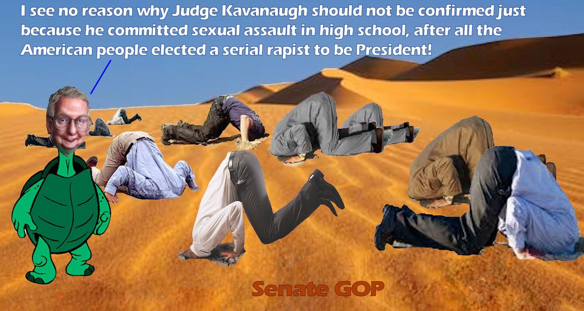 araviapa's tweet photo. Now that #Kavanaughaccuser has been identified, #SenateGOP under #TurtleMitch plan to jam him through anyway!
#MeToo #MeTooChristine #SpinelessGOP #KavanaughPerv #KavanaughHearings #kavanaugh #PervPresident #GroperDon #Trump https://t.co/jEvYIVSoko
