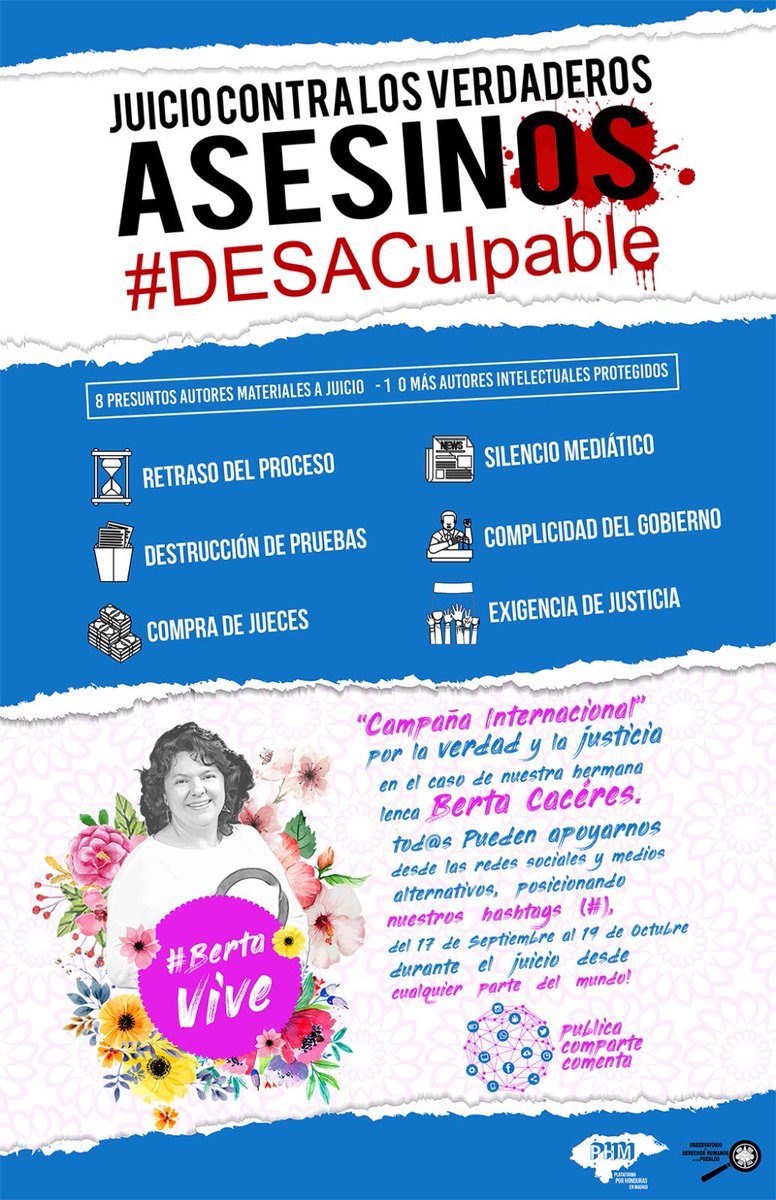 #JusticiaparaBerta #DESACulpable #AQuienProtegeElMP #BertaViveCOPINHSigue