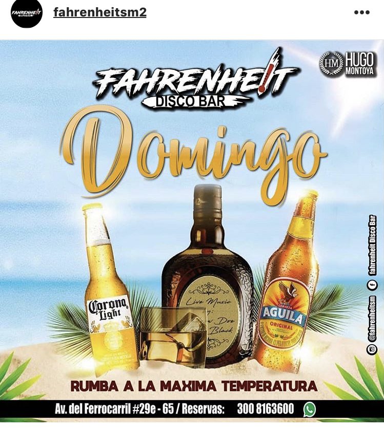 sangrado Autorizar Alegaciones تويتر \ Fahrenheit Disco Bar 🌡 Santa Marta على تويتر: "Hoy #Domingo  #cerveza a $2.000 hasta las 9 de la noche. Panchita gratis por la compra de  pipona. No te pierdas el