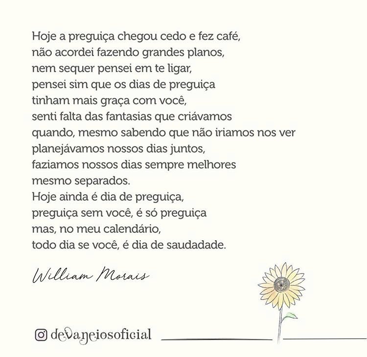 devaneiostweet's tweet photo. Tem dias que tá tudo normal e tem os dias que não tem você...
#meusdevaneios #devaneios #frutosdapoesia #autoral #textoautoral #escritores #poema #poesia #saudade #amor #pensamentos #frases #instafrases #pulsopoetico #poetasdeinstagram @frutosdapoesia
by @uiuwood https://t.co/jZAQly4YCe