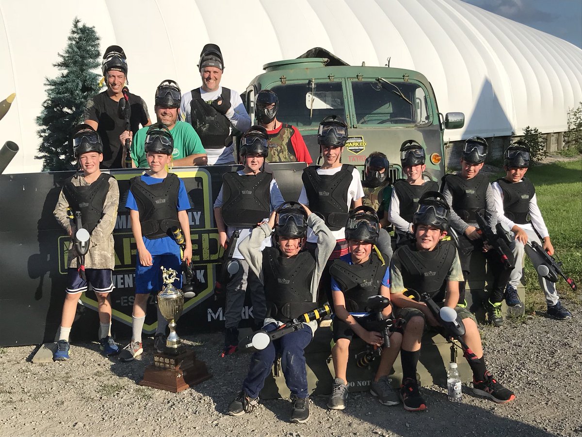 MinorEagles's tweet image. Wrapping up a super-successful baseball season with a party at @MarkedPaintball. #enll #littleleague #paintball