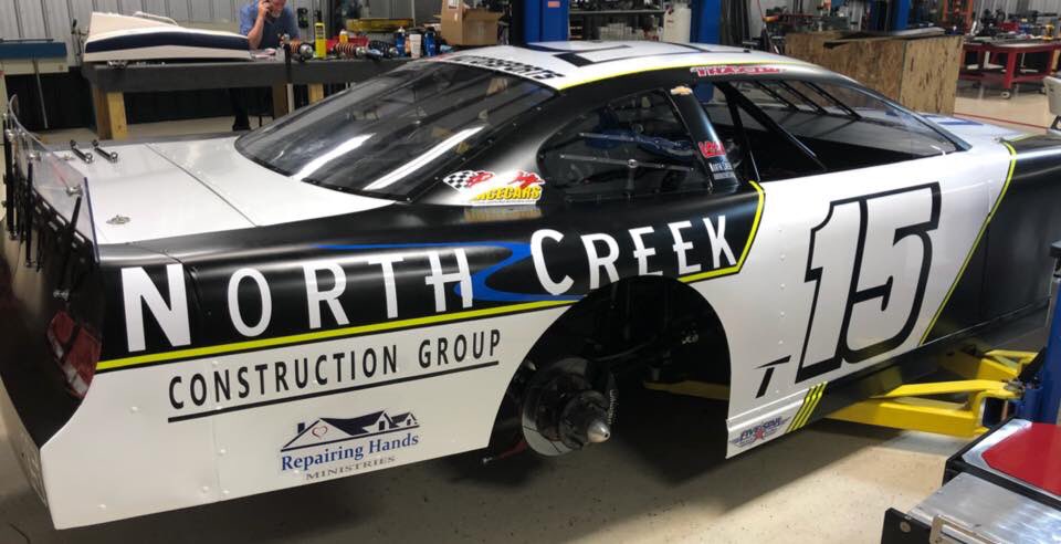 BH_DesignsGa's tweet photo. Satin black gloss white &amp; flor yellow wrapped Super Late Model for TH Motorsports.   Good luck guys. https://t.co/hhbAbMDp7L