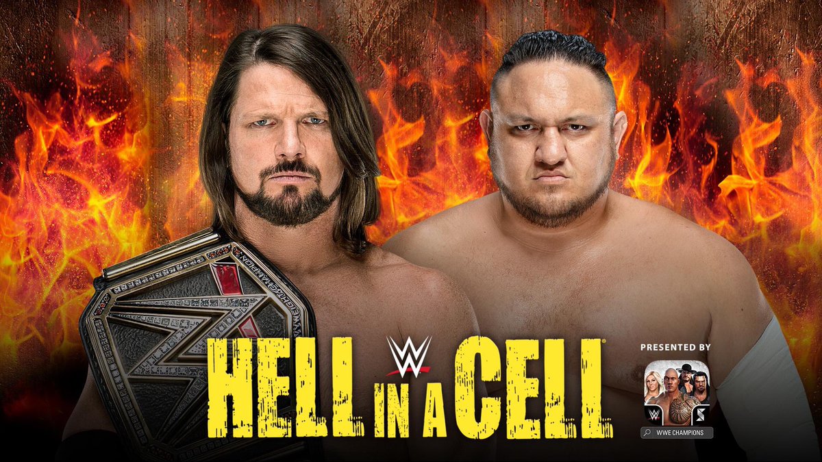 SportLiveEvents's tweet photo. It's beyond personal. AJ Styles defends his #WWETitle against Samoa Joe TONIGHT at #HIAC, https://t.co/DswrYcH5mL