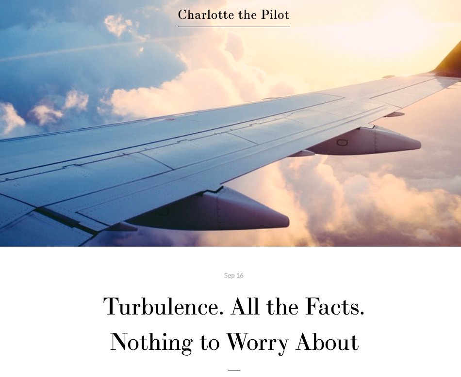 pilotcharlotte's tweet photo. Here it is! Nervous flyers, if turbulence in flight is one of your worries have a read of my blog. It goes through what it is, what we do to avoid it and why you have NO NEED to worry. I hope it helps <3 #fearofflying #nervousflyer #turbulence https://t.co/P8e5Ygve4m https://t.co/skNNLsJHNA
