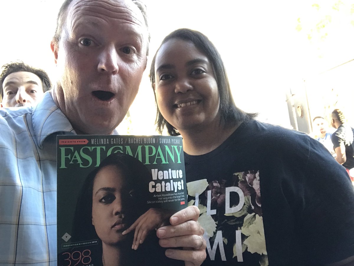 ryankuder's tweet photo. I thought she looked familiar! Thanks for hanging out with us in San Diego tonight, @ArlanWasHere.  Photobomb by @ALBsharah. #startupsd https://t.co/E62trAIzK4