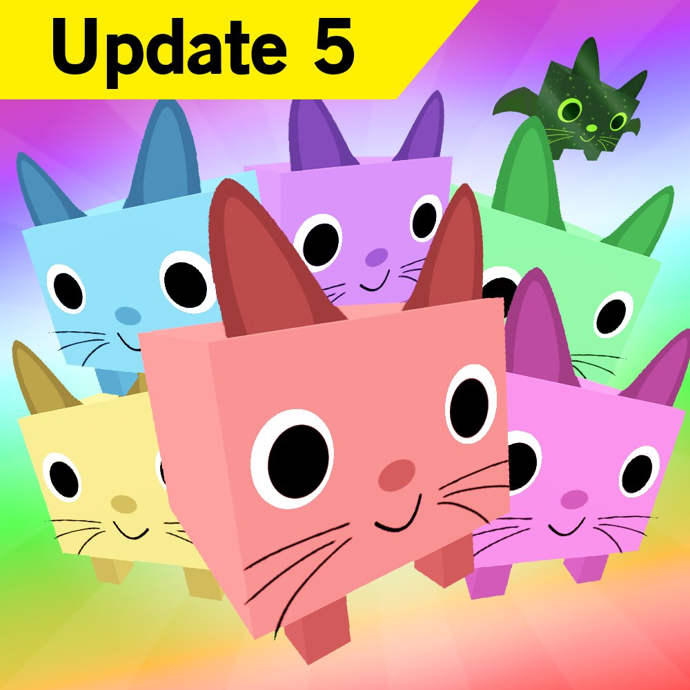 BIG Games on X: Pet Simulator Update 5 is OUT! - 🌈 Rainbow pets! - 🍀  Super luck and rainbow luck gamepasses! - 🎮 Xbox trading and improvements!  - 💰 Much faster