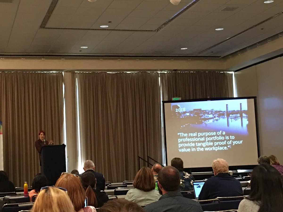JGcodes's tweet image. Last talk of the day! “The real purpose of a professional portfolio is to provide tangible proof of your value in the workplace.” -Sallie Goetsch #wcsac