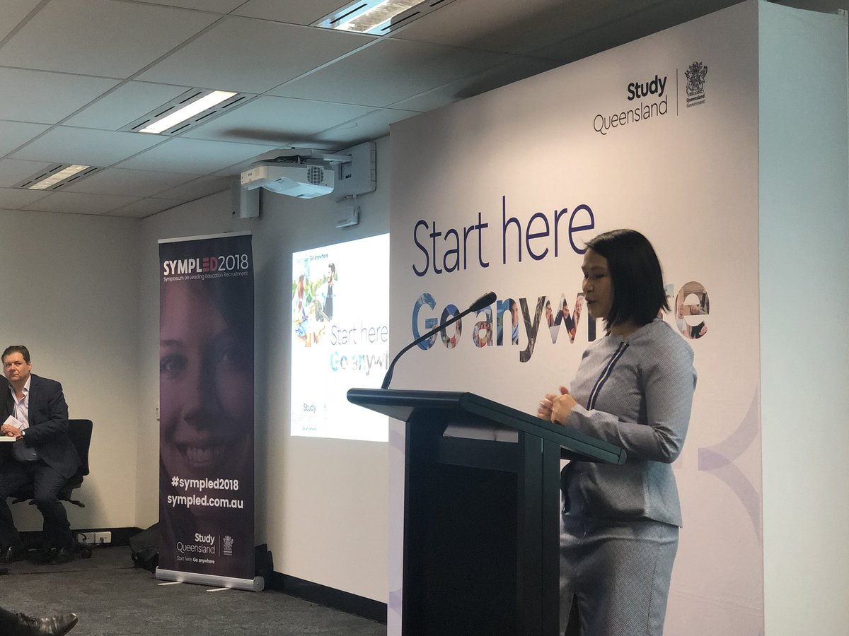 #Queensland is more than a sunshine state with #advancequeensland and @StudyQld new positioning framework will reflect that. Thanks <a href="/vanessalao27/">Vanessa Lao</a> for the introduction at #sympled2018
