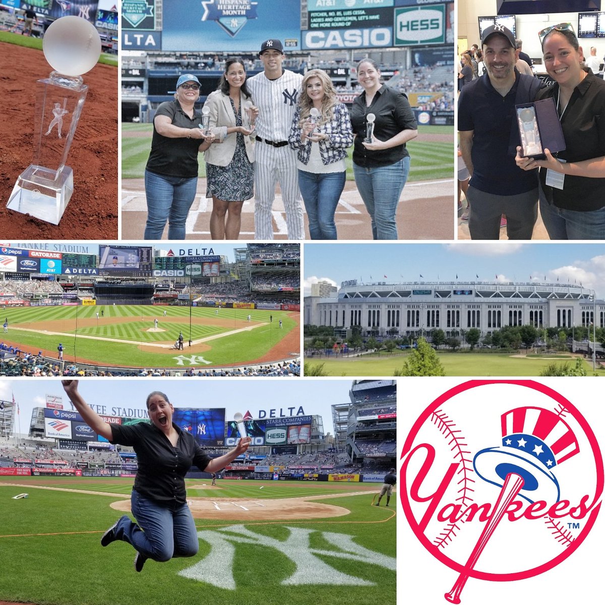 PS48Music's tweet photo. Today I was honored at the @Yankees game! Thank you for acknowledging how important music education is. Thanks to our amazing principal @jdicres for making it to the game to cheer me on!
#yankees #Bronx #musiced #community #huntspoint #ps48 #hispanicheritagemonth #teachersmatter https://t.co/CTiEMbpOw4