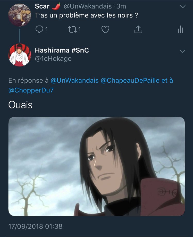 Il assume en plus, ça fait 2 fois que tu apparais dans le thread, il te reste une vie avant de dire adieu à ton compte  @1eHokage