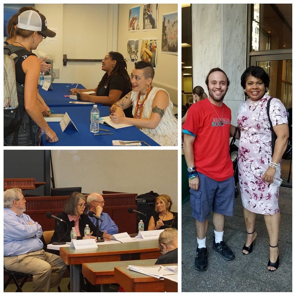crimsong19's tweet photo. Great first time as a @bkbf volunteer! Assisted with author signings, chatted a bit with @davidcayj & @aprildryan, and got @mariadahvana's #TheMereWife & @ecampbelldammit's Truth is a Cave signed! #BKBF18 #BrooklynBookFestival https://t.co/aXDiQ1pEGI https://t.co/cqPOj4KJPm