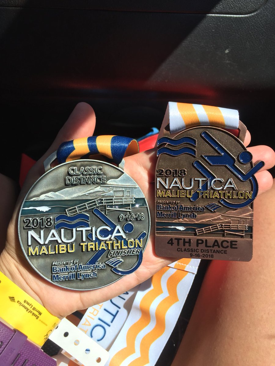 dannaquinn's tweet photo. I did this thing today and surprised myself by getting 4th place in my division (Female Mountain Bike). I finished in 2:25:40. 
#disneytriteam #nauticamalibutri #CHLA #oceanwavesstillsuck https://t.co/QImjgsnP9n