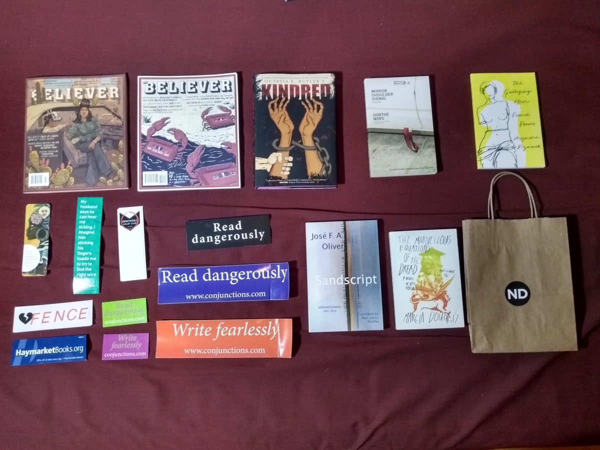 aredamnhoj's tweet photo. Today's book haul and swag from the Brooklyn Book Festival!
@believermag @ABRAMSbooks @7StoriesPress @IndolentBooks @GraywolfPress @FenceBooks @haymarketbooks @_conjunctions @NewDirections
@bkbf #bkbf #bkbf18 https://t.co/oErEciBL8G