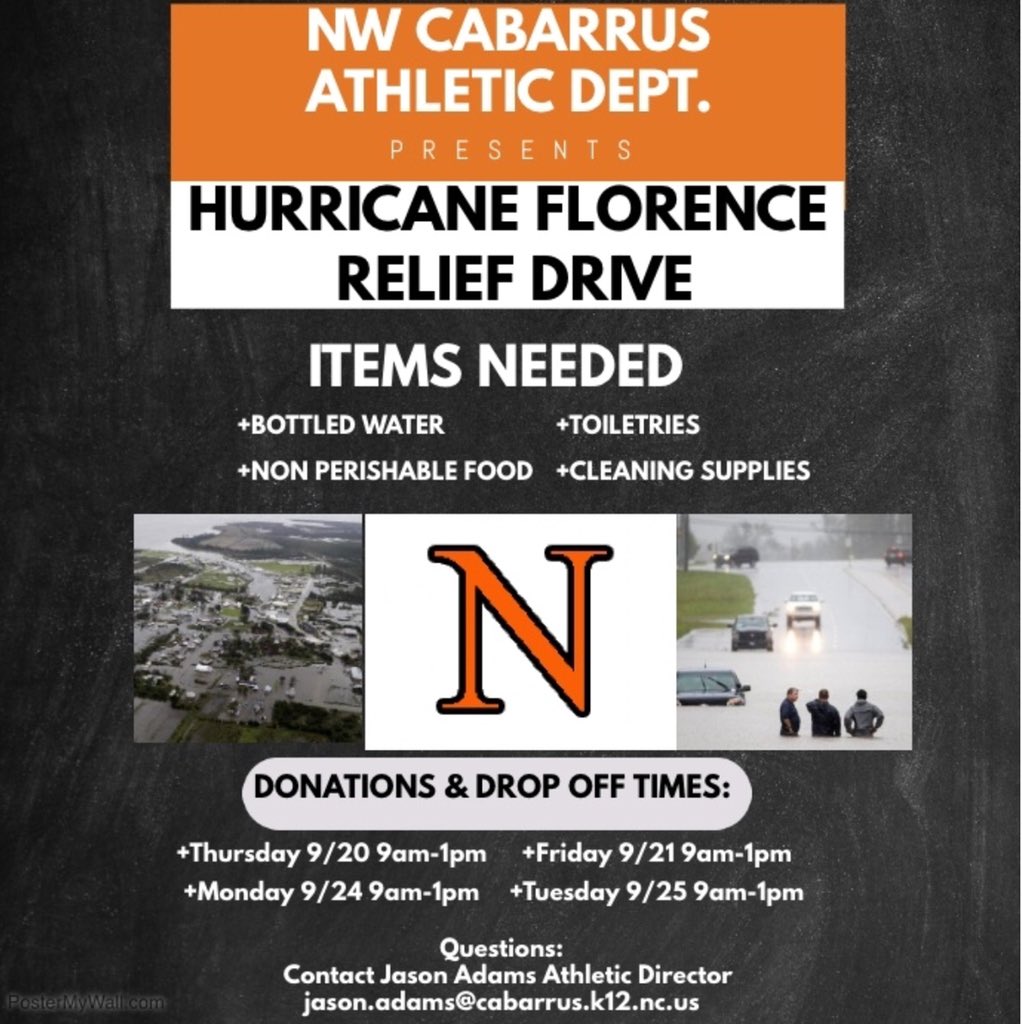 NCHSTROJANS's tweet photo. #TrojanNation it’s time to shine. Let’s make a difference for those in need. Join us and all @CabCoSchools athletic departments in this joint effort to send aid. @coachBGentry @NWHigh @NCHSAA @NCHSCheerleadng @nchs_nutties @NCHS_Boosters tag and RT as needed https://t.co/wNsVp7bCtE