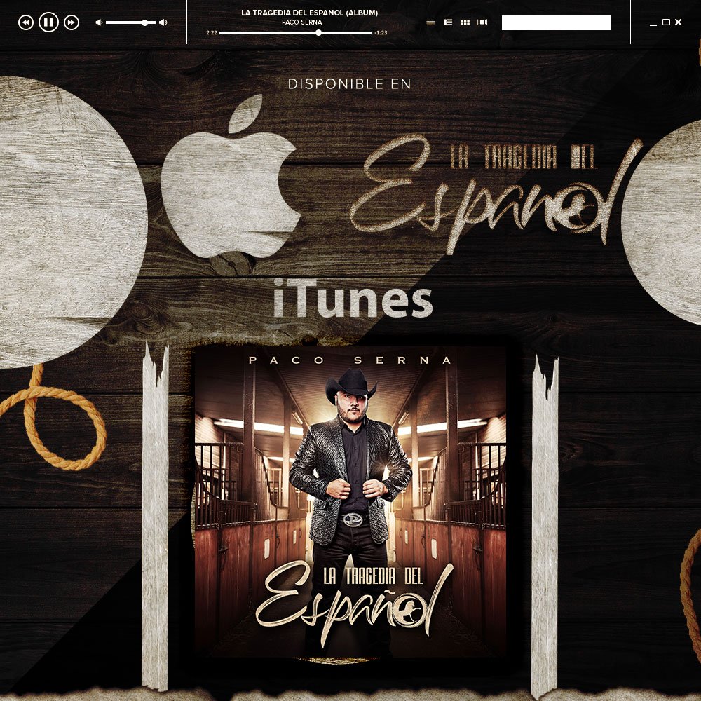 PacoSernaMusic's tweet photo. Los Invito a Escuchar "La Tragedia Del Español" YA Disponible en iTunes !! 🎧🐴🐎🔴
https://t.co/5VADEbbmo8
#pacoserna #latragediadelespañol #delcampomusic #DelRecords https://t.co/NZHYleSc1r