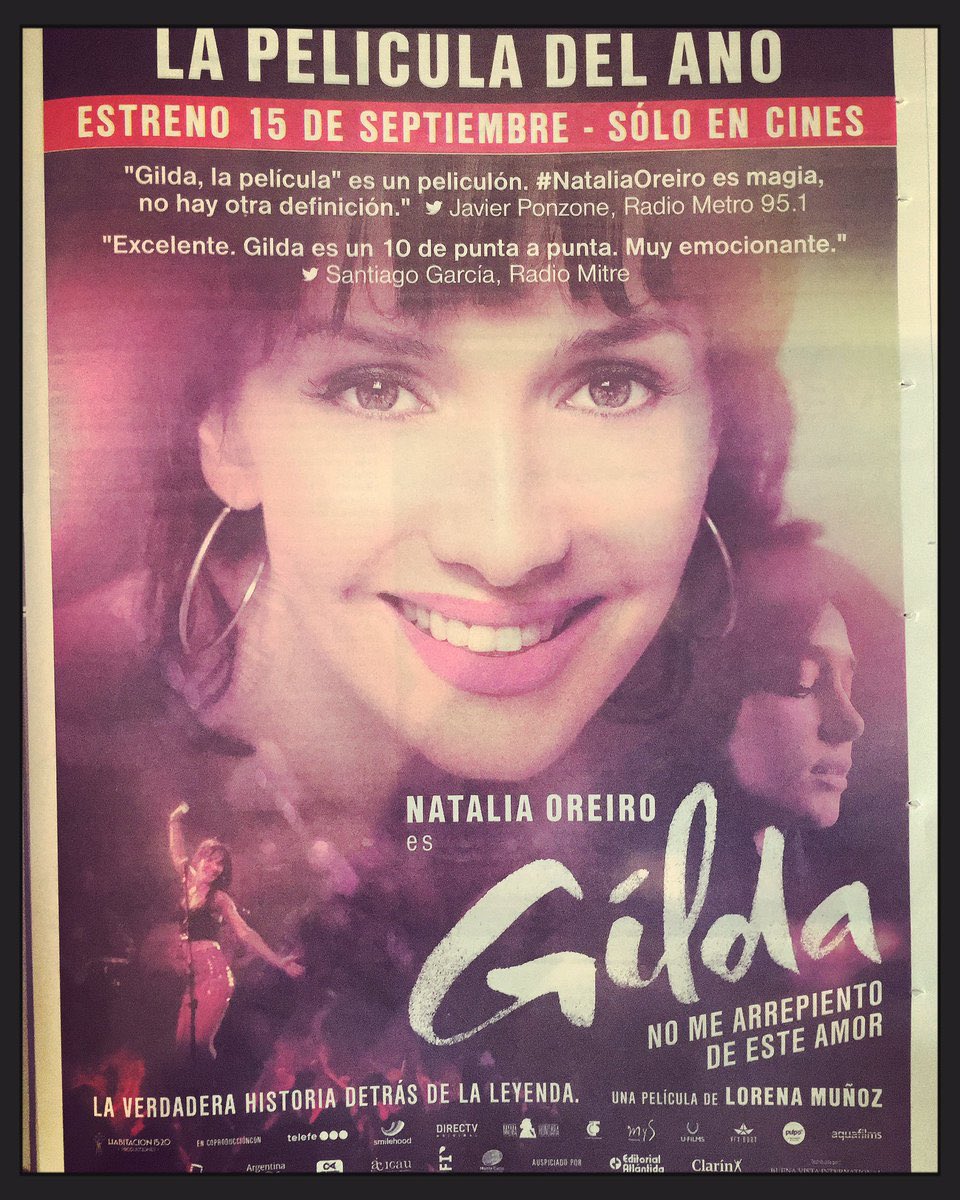 JaviPonzo's tweet photo. Que peliculón #Gilda por dios... Y uds que están bancando el estreno 👏🏻👏🏻 Más de 18 puntos de rating ❤️❤️❤️❤️❤️❤️ https://t.co/g2bfmz0yqS