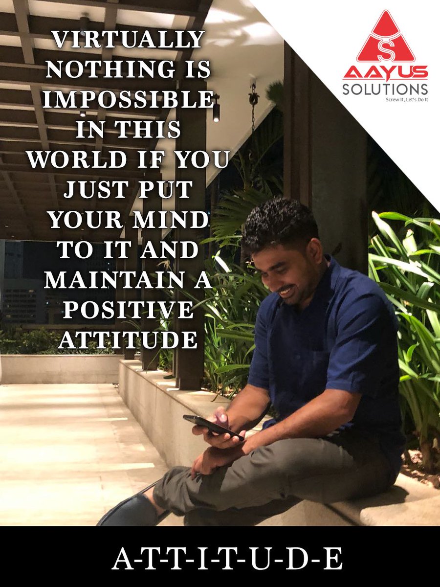 aayus_solutions's tweet image. Virtually nothing is impossible in this world if you just put your mind to it and maintain a positive attitude.