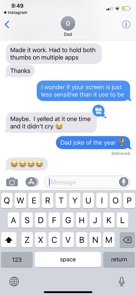margaret_ruth's tweet photo. Trying to help my dad delete an app off his iPhone.... #dadjokeof2018 #dadjokes https://t.co/L0UOELkmXj