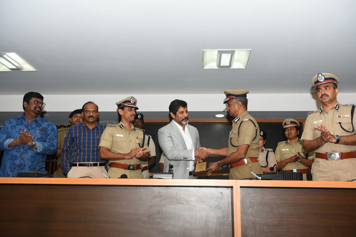 #ChiyaanVikram starring #ThirdEye add CCTV awareness program is launched today at Commissioner office, Chennai