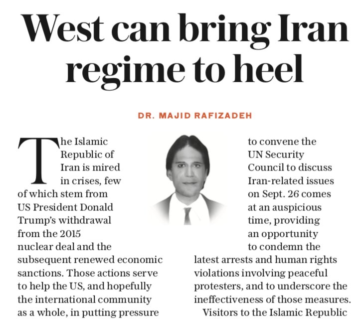 OP-ED: It should be emphasized at the #UNSecurityCouncil this month that a combination of internal and external pressure could finally bring #Tehranregime to heel, thereby ushering in both democracy in #Iran and security abroad, writes @Dr_Rafizadeh bit.ly/2NkI5pd