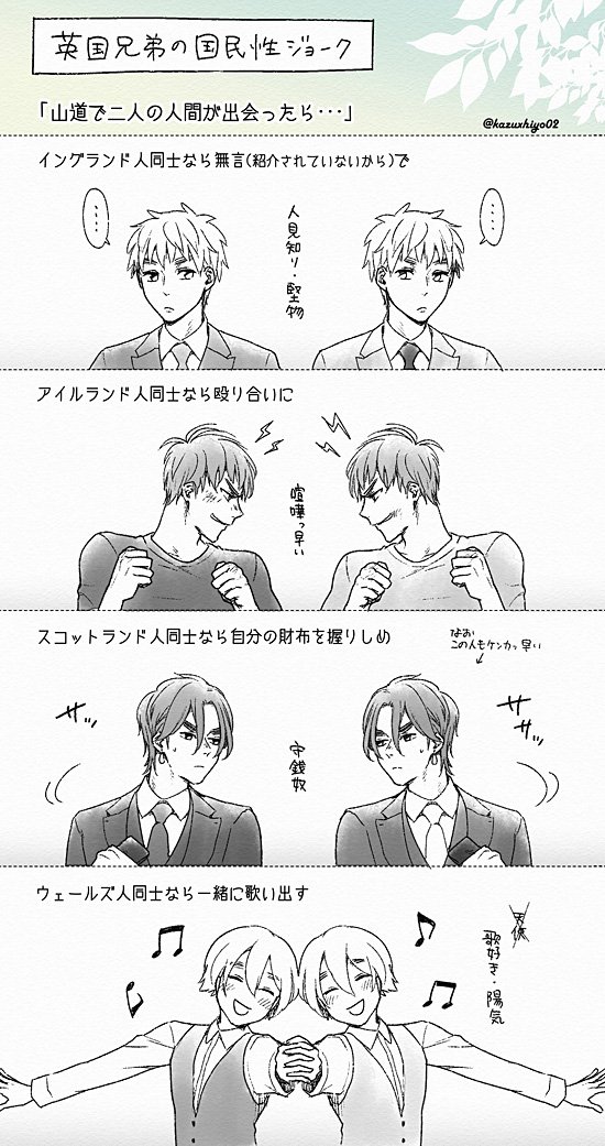 和ヒヨ 作品投稿アカ さんのツイート 眉毛ランド スコ兄 仮 暫定的に国名を当てはめています 連合王国よもやま話 3 スコ兄 結婚する