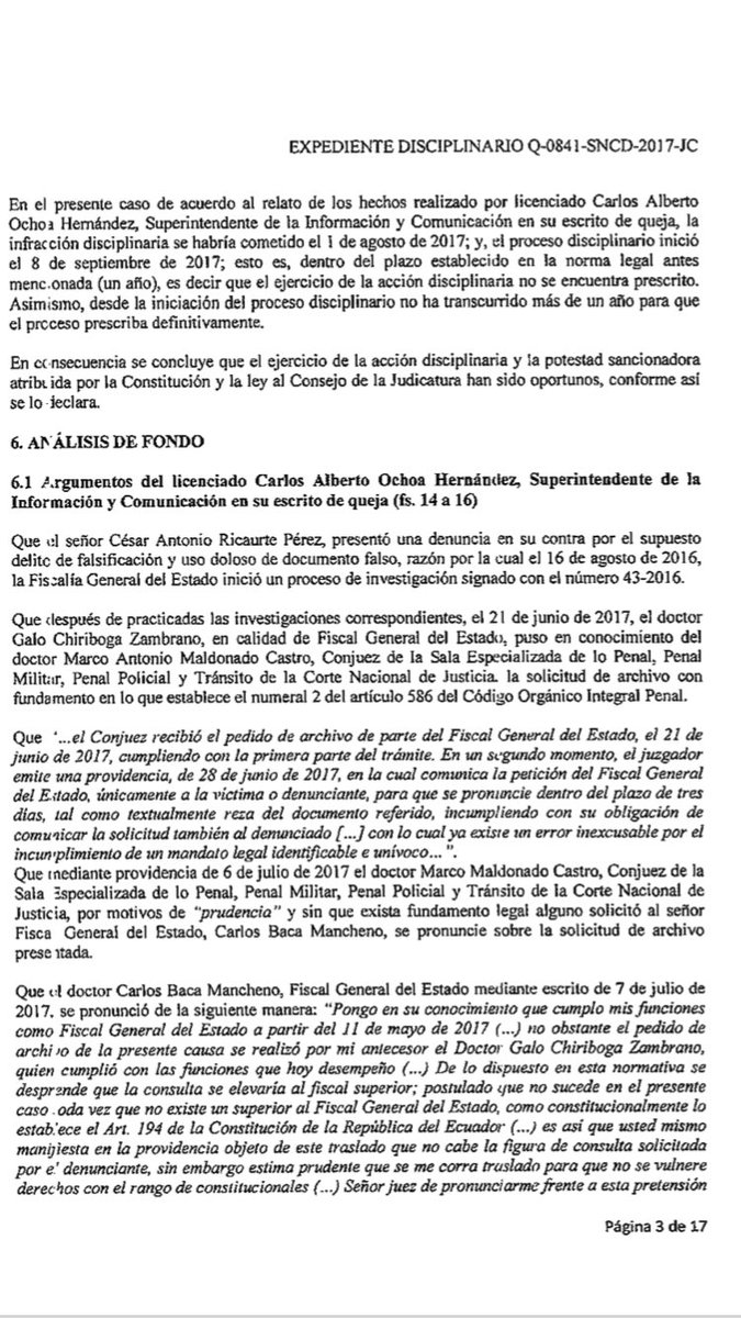 enindefension's tweet photo. URGENTE: #ConsejodelaJudicatura suspendió al Dr. Marco Maldonado Conjuez de la Corte Nacional por la infracción de #ManifiestaNegligencia; por #Queja presentada Carlos Ochoa,quien fue denunciado por #Fundamedios por el supuesto #delitodefalsificación uso doloso de documento falso https://t.co/N6O9d8eONO