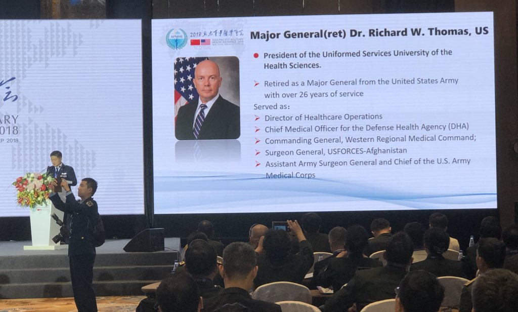 theCGHE's tweet photo. Up next: @USUhealthsci President Dr Thomas! Total Force Health and the importance of research and education #APMHE2018 https://t.co/XNt87Yjdgf