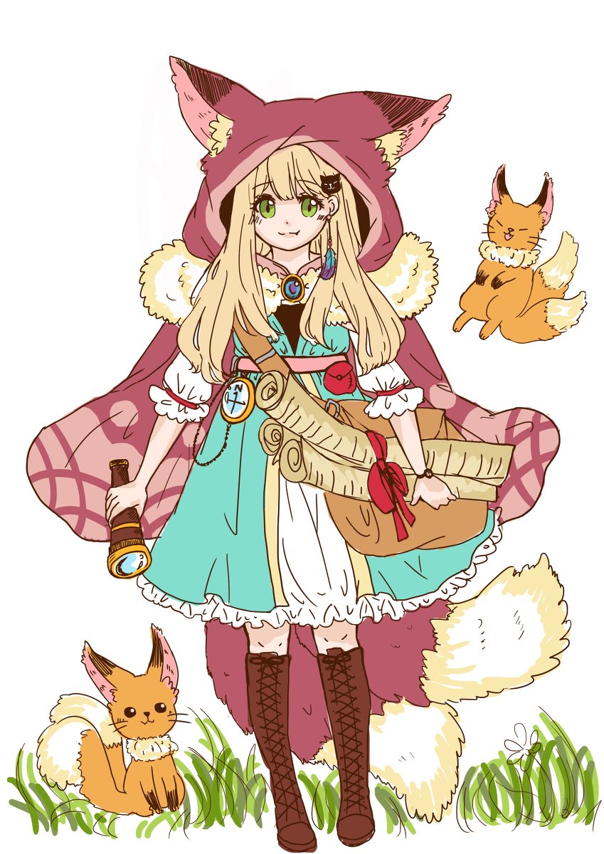 めい V Twitter 旅人 オリジナル 女の子 狐 キャラクターデザイン T Co Pwekvvg64c