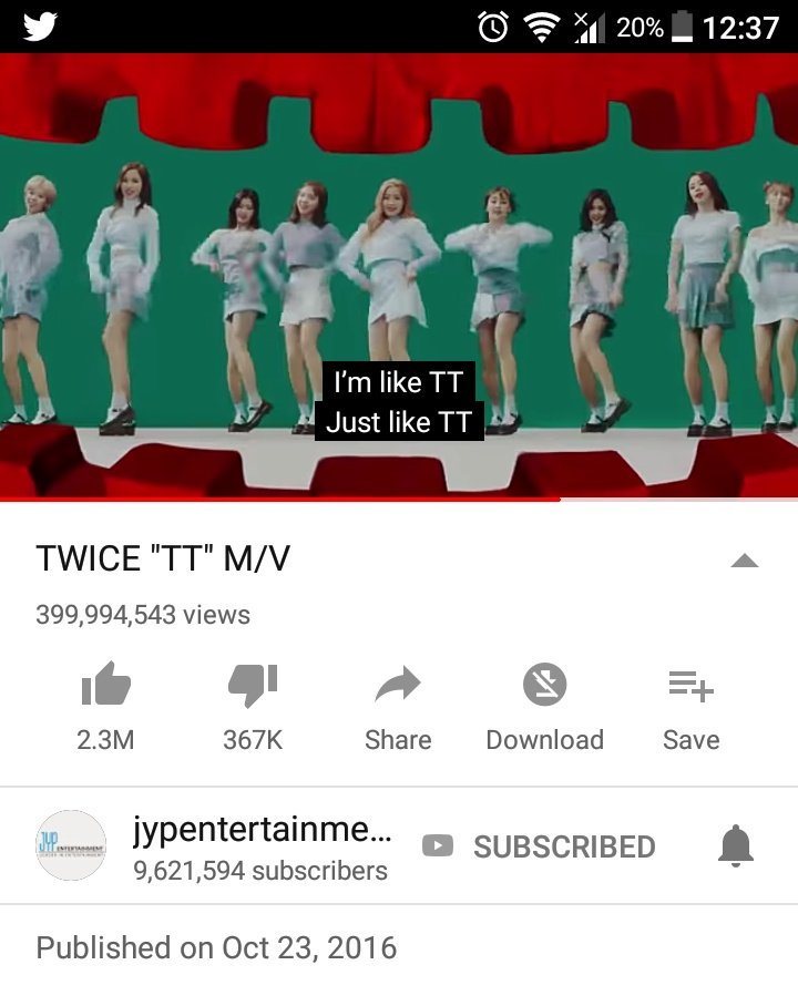 DUBUtaengoo's tweet photo. Yaaaah!!! 5.5k views to goooo whoooo once!!!!

#TTRoadTo400MViews

Congratulations @JYPETWICE 😭💖💯 https://t.co/kiYCpw7WK7