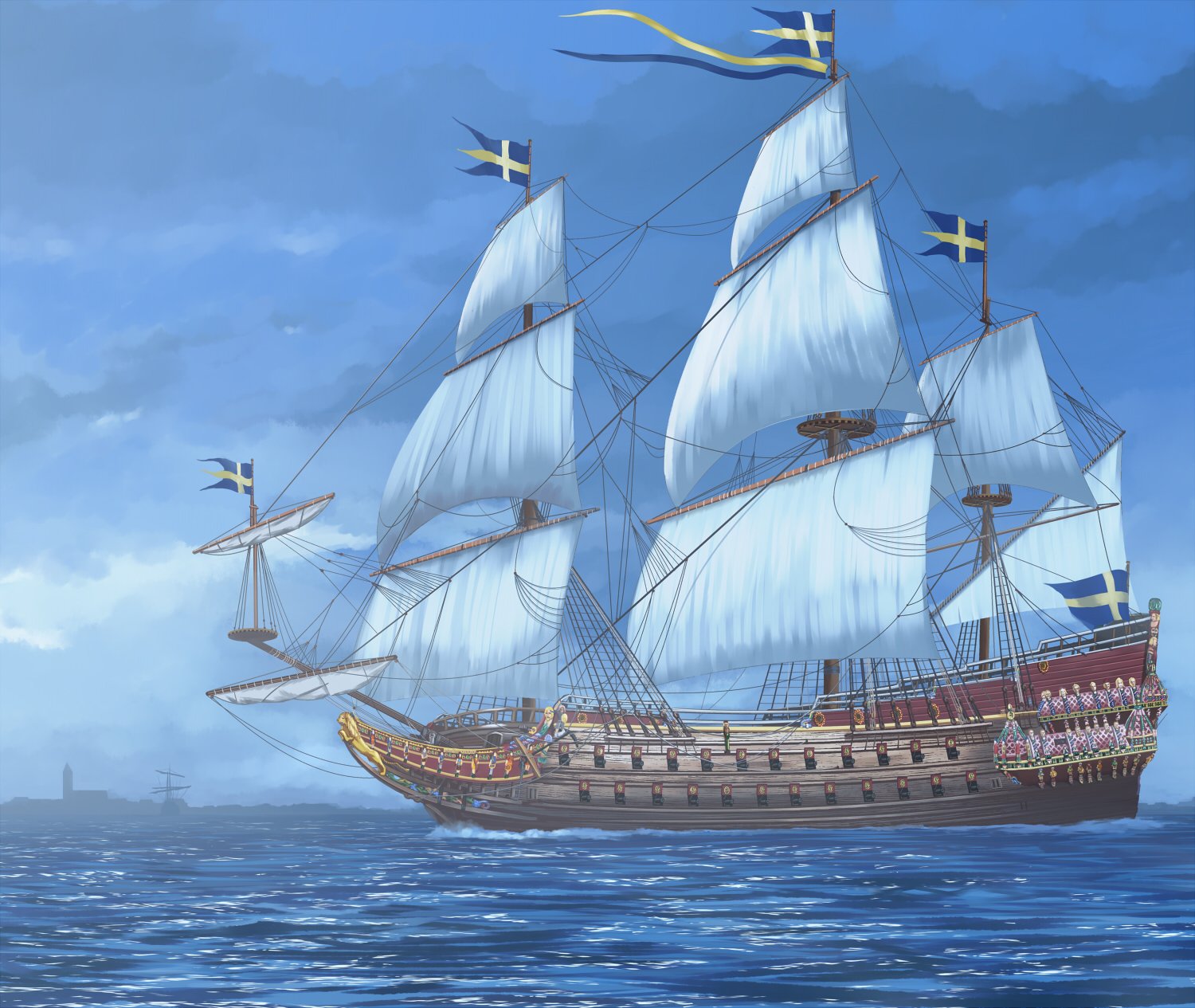 希少超大型/17世紀 WASA/ワサ/1628/戦列艦/スウェーデン/帆船