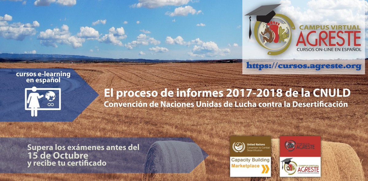 #FelizLunes #MondayMotivation Aún estás a tiempo de iniciar el curso e-learning en Español. Es gratis! cursos.agreste.org | Share with Spanish-speaking colleagues and friends! <a href="/UNCCDcbm/">UNCCD Capacity Building Marketplace</a> <a href="/UNCCDcso/">UNCCD Civil Society</a> <a href="/UNCCD/">UN Land and Drought</a>Library  <a href="/UN/">United Nations</a>CCD @UN