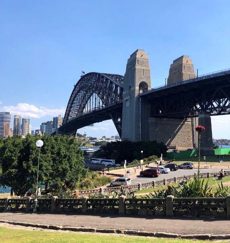 The Sydney Harbour Bridge is the perfect centrepiece in the iconic city landscape that includes the glistening Sydney Harbour, the spectacular Opera House, and the city skyscrapers, which become the perfect backdrop when the sun sets at nighttime. #sydneyharbourbridge