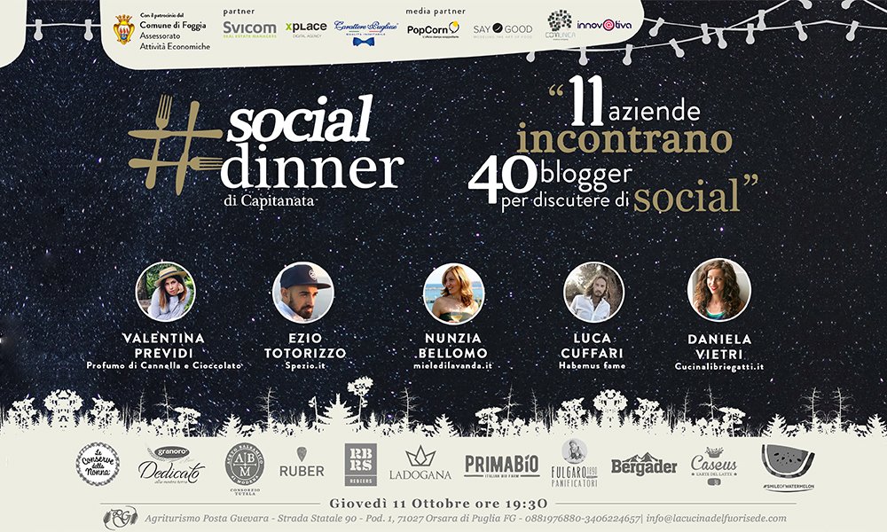 PopCornPress1's tweet photo. Arriva la #SocialDinnerDiCapitanata, il nuovo progetto de @cuochifuorisede che andrà in scena 📌giovedì  11 ottobre ad #OrsaradiPuglia presso @PAgritur .👉https://t.co/NFeZYomxaU https://t.co/Y1O6zHcsfq