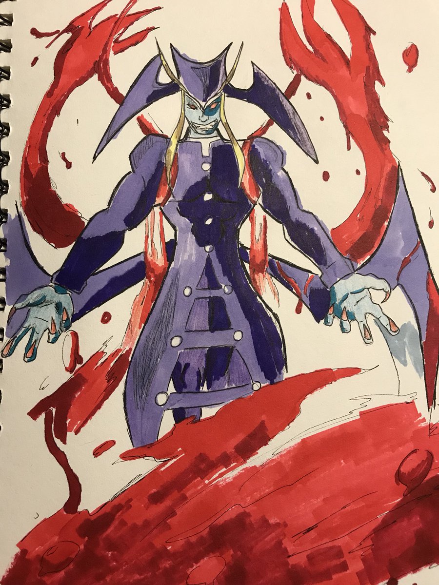 cyberchucks's tweet photo. “None will be spared his bleeding touch, such is the will of Jedah Dohma” #art #artist #comic #cartoonist #copicmarkers #capcom #darkstalkers #drawing #doodle #fanart #illustration #illustrator #jedahdohma #mindlessdoodles #sketch #sketchbook #sketchbookchronicles #videogames https://t.co/iz7EFEDQEI