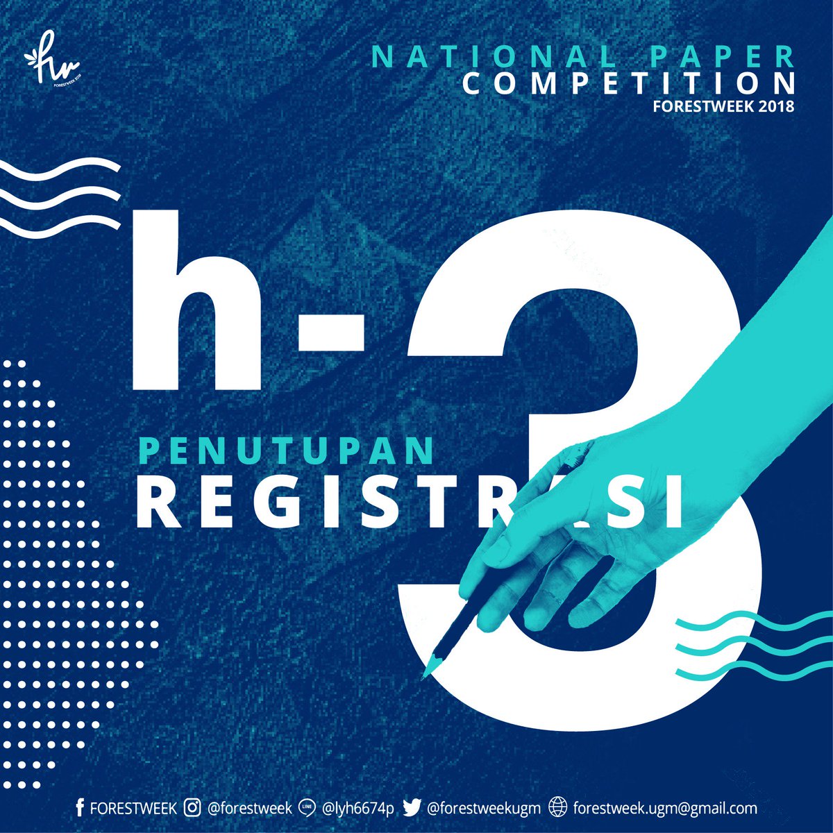 forestweekugm's tweet photo. [H-3 PENGUMPULAN ABSTRAK]

Halo mahasiswa Indonesia!
Sudah H-3 pengumpulan abstrak, ayoo segera kumpulkan abstrak kalian dan buat kontribusi nyata untuk negeri ini!

Pendaftaran dapat dilakukan dengan klik https://t.co/r5q8VpNfjk

#forestweek2018 https://t.co/zn1jclbook