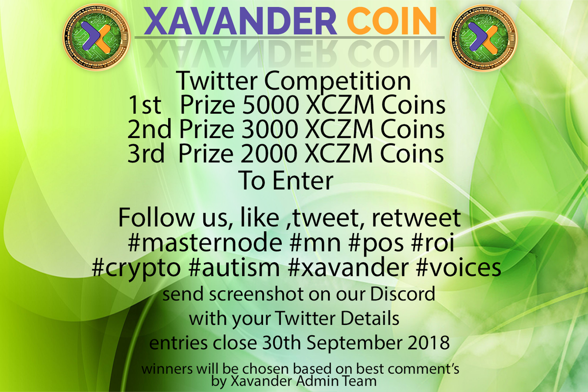 LordSoylent's tweet photo. Check out Xavander Coin for a chance to win
#masternode #mn #pos #roi #crypto #autism #xavander #VoicesForTheVoiceless https://t.co/kEhAZhm7nq https://t.co/x8aAr5SDwX