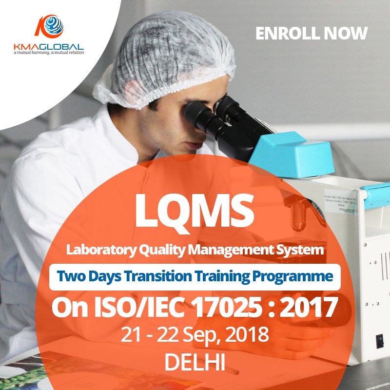 KMAG_Training's tweet photo. Two Days Transition Training Programme on ISO/IEC 17025:2017
“#LaboratoryQualityManagementSystem” (#LQMS). Mark date in your calendar.
To know more, call us at +91-8920982587 or write us: info@kmaglobaltraining.com
#KMAGlobal #TrainingProgram #BusinessTrainingProgramme https://t.co/t5buHYcroH