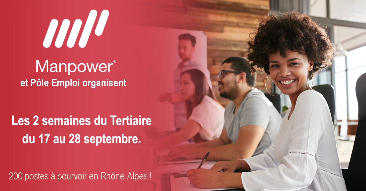 BrigitteMoreau0's tweet photo. C'est parti pour les 2 semaines des métiers du tertiaire en Rhône-Alpes organisées par #manpower, #poleemploi et leurs partenaires ! Retrouvez toutes les offres sur https://t.co/VTdcCWo6Mi 
et postulez en ligne  #emploi #intérim #comptable #administratif
#banque #commercial https://t.co/7lsOSuuu9n