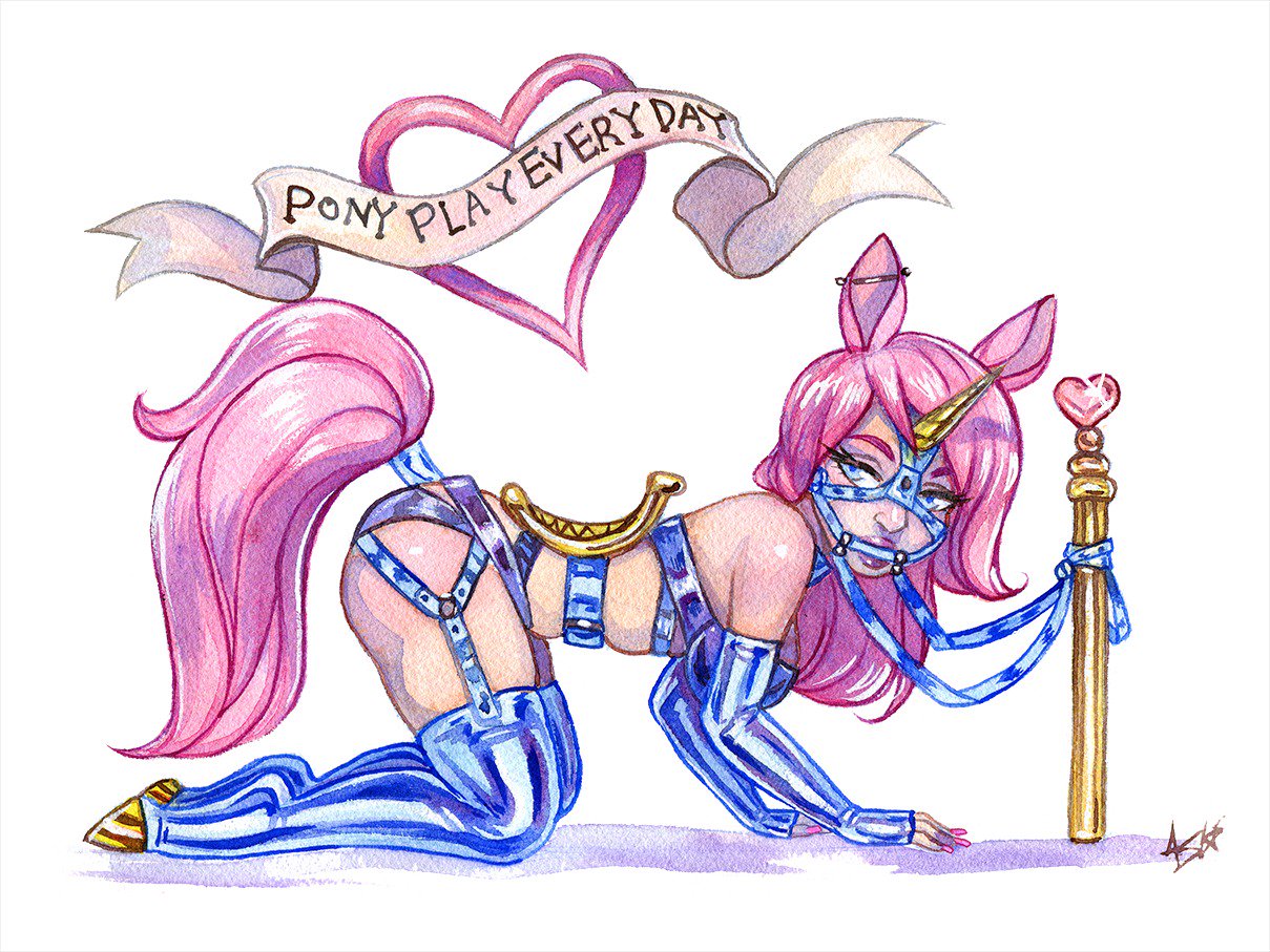 ♢audiovideomeow♢ в X: „pony play everyday! #art #painting #drawin #bdsm #latex #ponyplay #pony #unicorn #watercolor https://t.co/ieOnOyEISN“ / X
