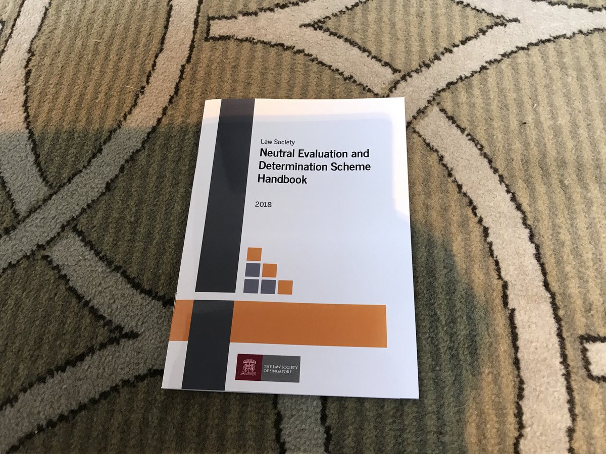 Very interesting launch by <a href="/LawSocietySG/">LawSociety Singapore</a> of A neutral evaluation and determination scheme