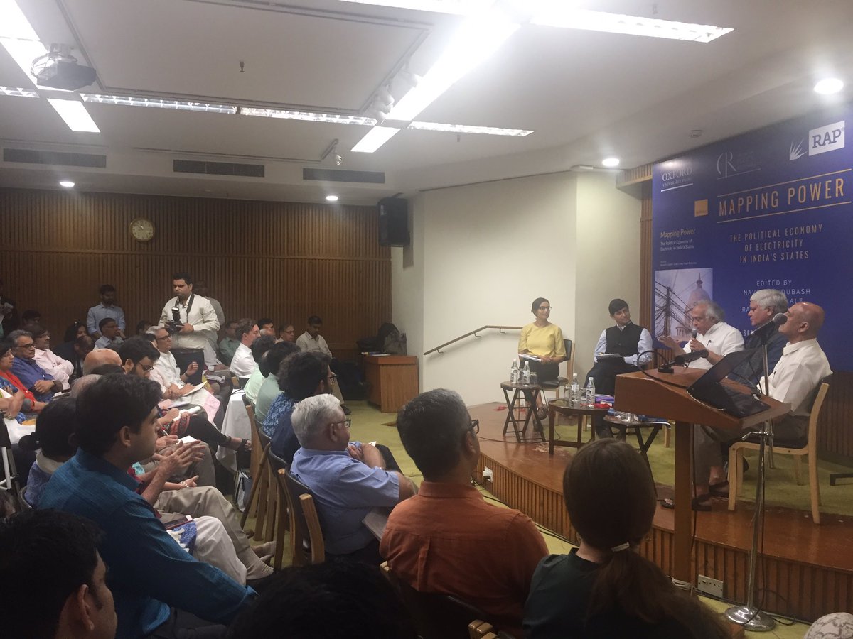 CPR_Climate's tweet image. &quot;The real benefit of new technology is the potential for decentralisation. Ultimately, increasing per capita consumption of electricity involves chasing KW, not GW.&quot; - Jairam Ramesh at the launch of #MappingPower