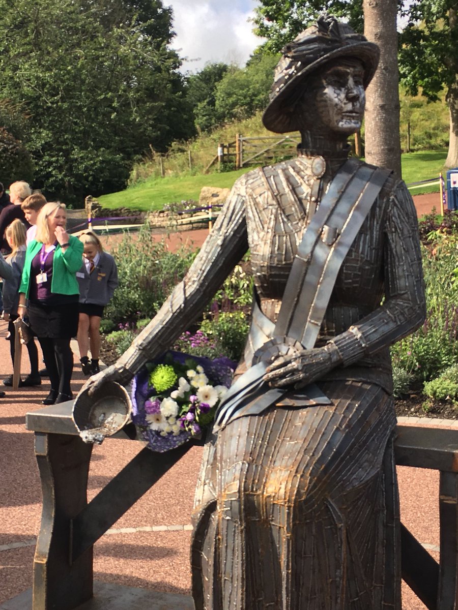 Emily in Morpeth . Carlisle park <a href="/EmilyWildingDav/">Emily  Davison</a> #steelart #suffragette