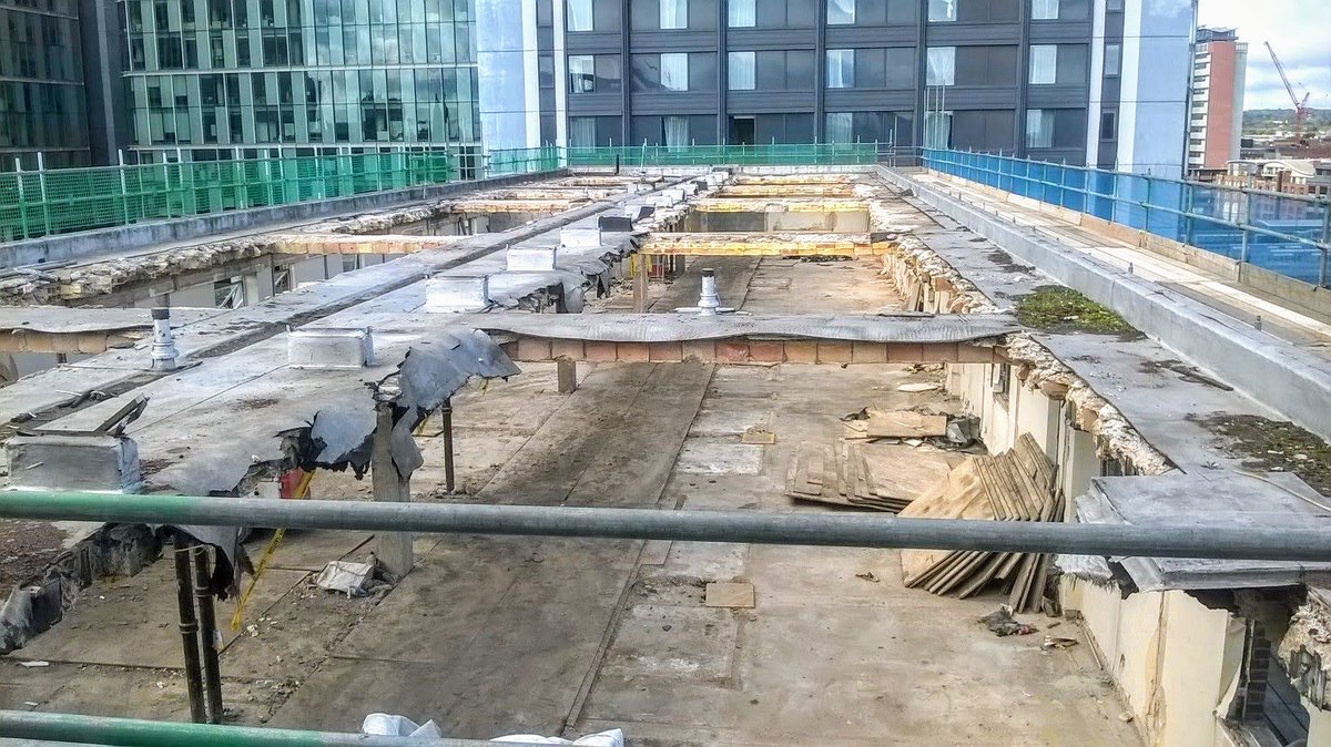 RidgeLLP's tweet photo. Ridge are providing Principal Designer Services to the Royal Angus Refurbishment Project, #Birmingham City Centre. 

Recently completed roof demolition works at the 7 storey Royal Angus Hotel in preparation for the construction of 2 additional storeys. #RidgeBirmingham https://t.co/20mvzO2TGn