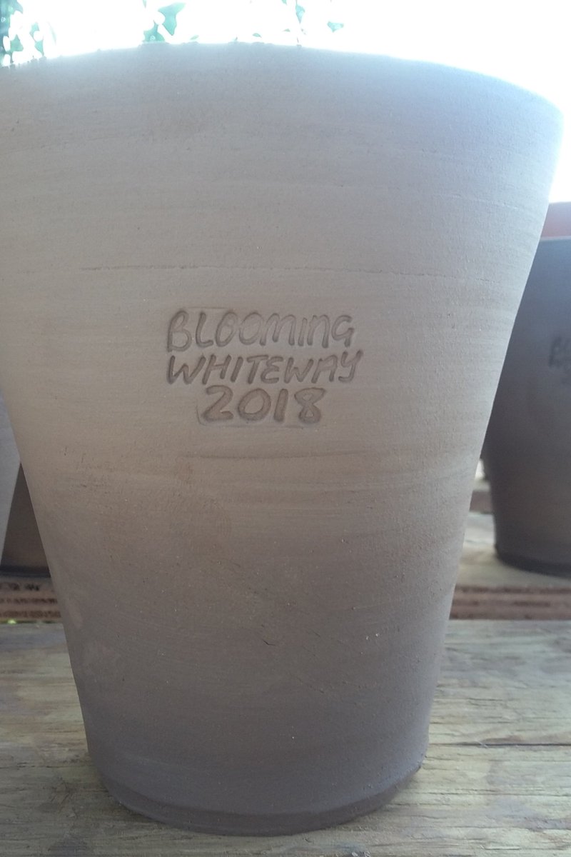 Thanks to #willowpottery for our limited edition #bloomingwhiteway pots! One for each participating garden for this year's #frontgardenfestival